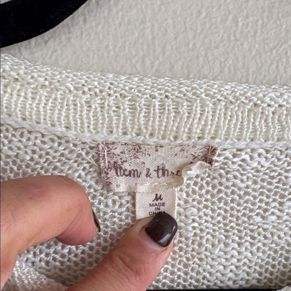 hem & Thread Star Patterned Cream Sweater - Picture 2 of 4